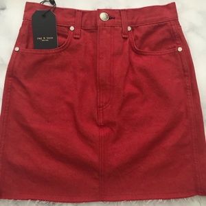 Rag & Bone Moss Skirt in “Bull Red”